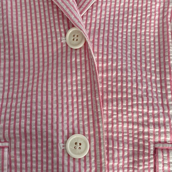 Izod Cropped Jacket, pink/white stripe, Size S/P - Picture 8 of 15